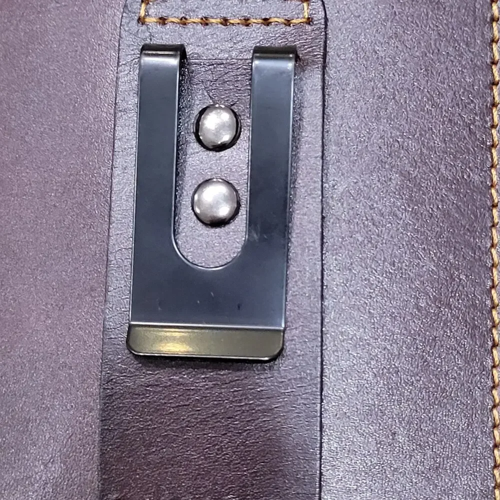 Longhorn Leather Phone Holstor With Knife Sheath & Belt Clip Sz LARGE 7x4